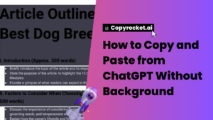 How to Copy and Paste from ChatGPT Without Background